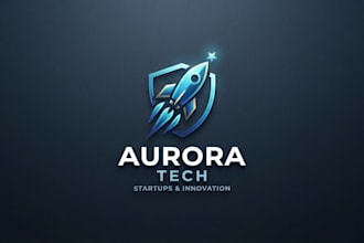 design a modern rocket logo for startups and tech brand