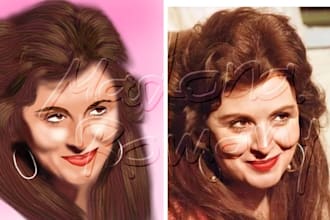 digital portrait in semirealistic style