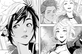 draw your portrait in japanese manga art style