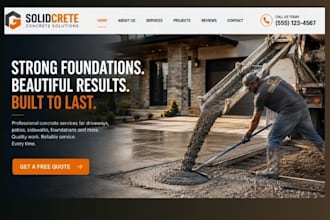 design wix concrete website concrete contractor company paving service