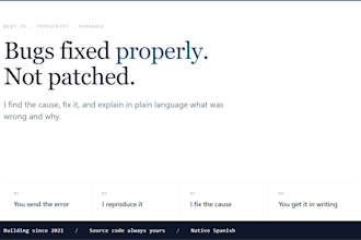 fix bugs in your nextjs and supabase web app