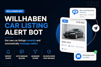 build a willhaben car listing alert bot that automatically messages sellers