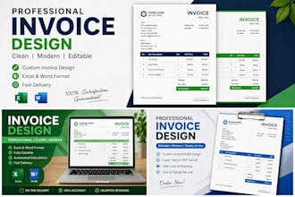 create professional invoice, bill, receipt design