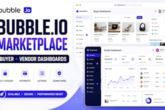 build a bubble io marketplace with vendor and buyer dashboards bubble website