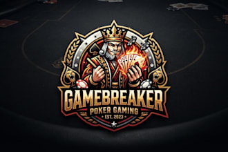 design a bold poker logo for your gaming brand