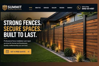 design wix fencing website fence installation company repair service