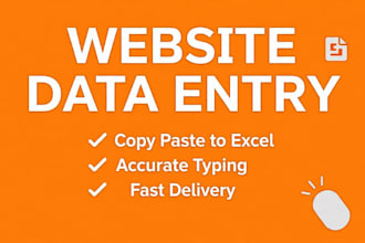 do accurate website data entry and copy paste to excel