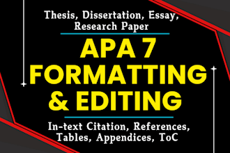 edit and format your document in apa 7 style within 5 hours