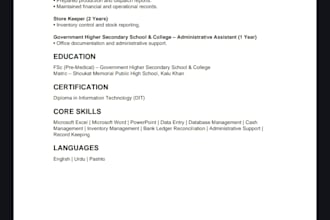 create a professional ats friendly resume