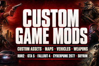 mod red dead redemption 2, gta 5, fallout 4, cyberpunk, skyrim with custom asset