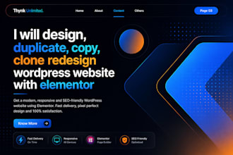 design, duplicate, copy, clone redesign wordpress website with elementor
