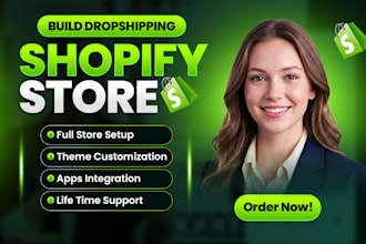 build shopify dropshipping store, design and redesin shopify dropshipping store