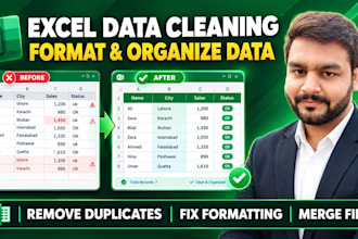 clean, format, and organize messy data