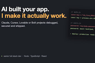 fix and finish your ai generated app from claude, cursor or lovable