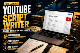 write engaging finance and business scripts for faceless channels