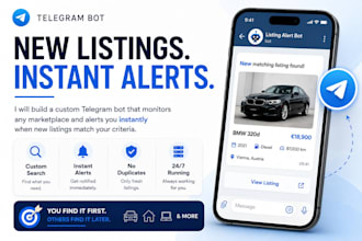 build a telegram bot that alerts you to new listings on any marketplace