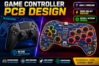 design custom game controller pcb gamepad and joystick pcb in altium or eagle