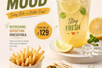 design food flyer, poster, banner and menu
