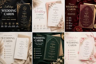 design invitation cards, wedding cards, menu cards and greeting cards