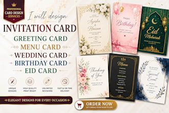 design elegant wedding cards, menu cards, greeting cards