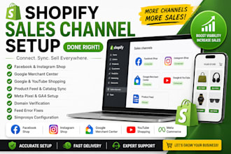 set up shopify sales channels facebook instagram google and youtube