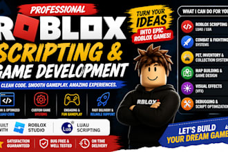 do roblox scripting, luau coding and custom roblox game systems, roblox studio