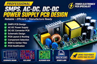 design smps pcb ac dc controller, dc dc power supply board power electronics pcb