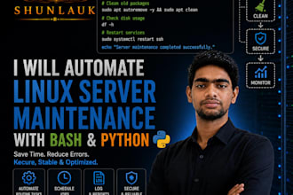 automate linux server maintenance with bash and python