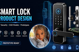 smart lock product design for iot security devices and cad prototype models