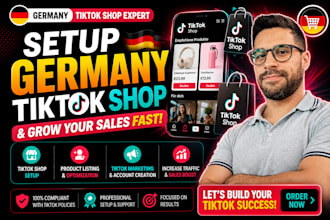 setup germany tiktok shop, german tiktok product listing, shopify website design