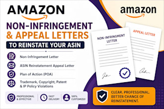 draft amazon non infringement letter and appeal letter to reinstate your asin