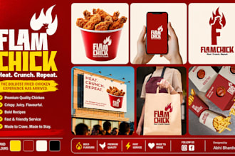 design modern food branding, restaurant logo, food flyer and packaging design