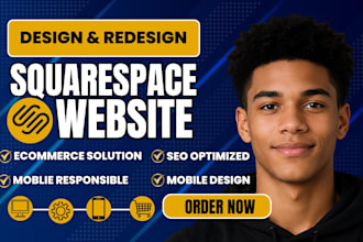 rebuild revamp edit redesign create modern beautiful squarespace landing page