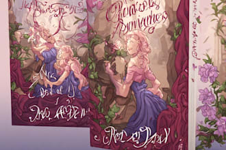 design illustrated romance book cover or ebook cover