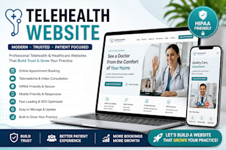 design a professional hipaa friendly telehealth and healthcare website