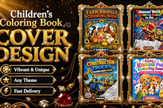 design a professional children coloring book cover