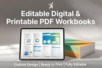 design editable digital workbooks and printable PDF workbooks