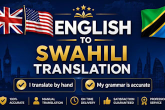 professionally translate english to swahili or swahili to english