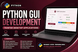 develop a professional python tkinter gui desktop application