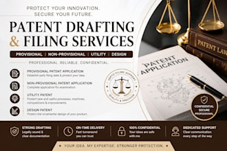 do patent drafting and filing for utility patent and design patent as IP lawyer