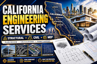 provide california structural, civil and mep engineering review for permit plans