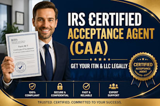 get your itin number as irs caa and do US llc registration