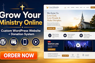 design wordpress church webseite, ministry , christian donation, webseite