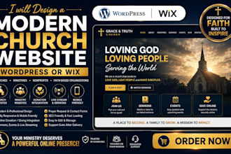 design wordpress or wix church website, ministry , christian donation, website