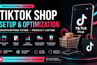 provide expert and fix tiktok shop setup dropshipping store product listing