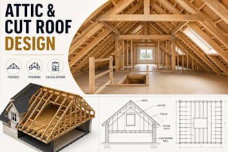 design attic trusses and cut roof timber framing plans