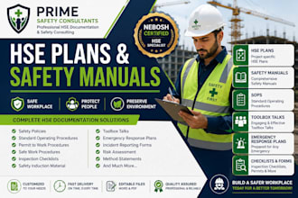 create professional hse plans, safety manuals, sops and toolbox talks