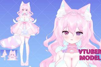 design anime vtuber model, live 2d rigging vtuber for vtube studio streaming