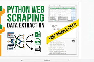 do python web scraping, data extraction, and web crawler for any website