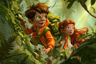 do a colorful and engaging cartoon book cover